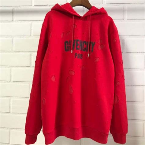 givenchy red hoodie replica|givenchy hoodie with holes.